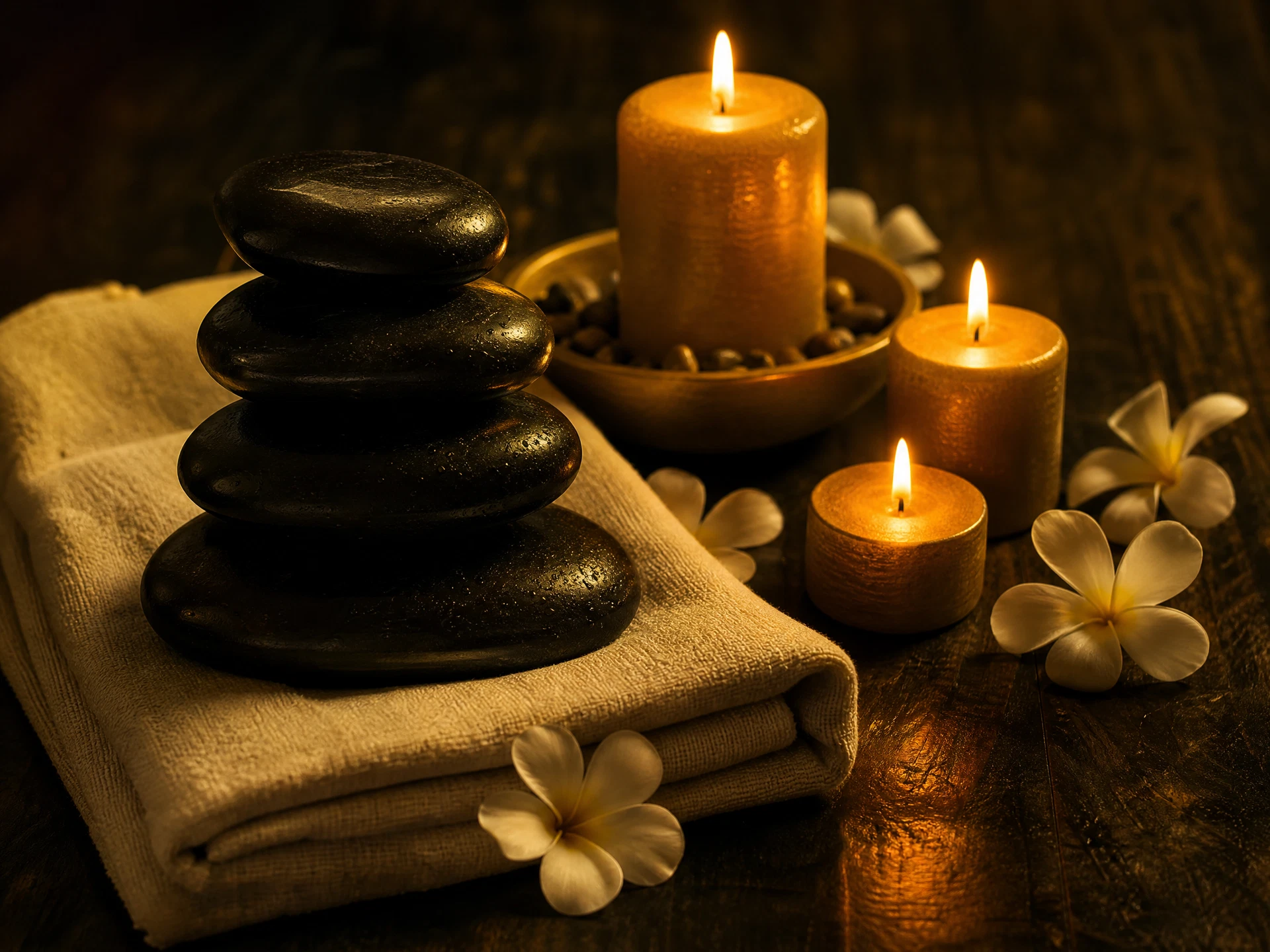 Hot stones and candles at Tara Spa Yarm