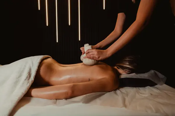 Authentic herbal compress treatment photograph taken at Tara Spa Yarm